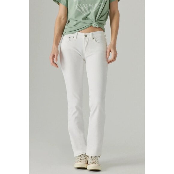 Lucky Brand Handcrafted Sweet Straight Jeans 4/27 Mid-Rise Stretch Denim White - Picture 12 of 13